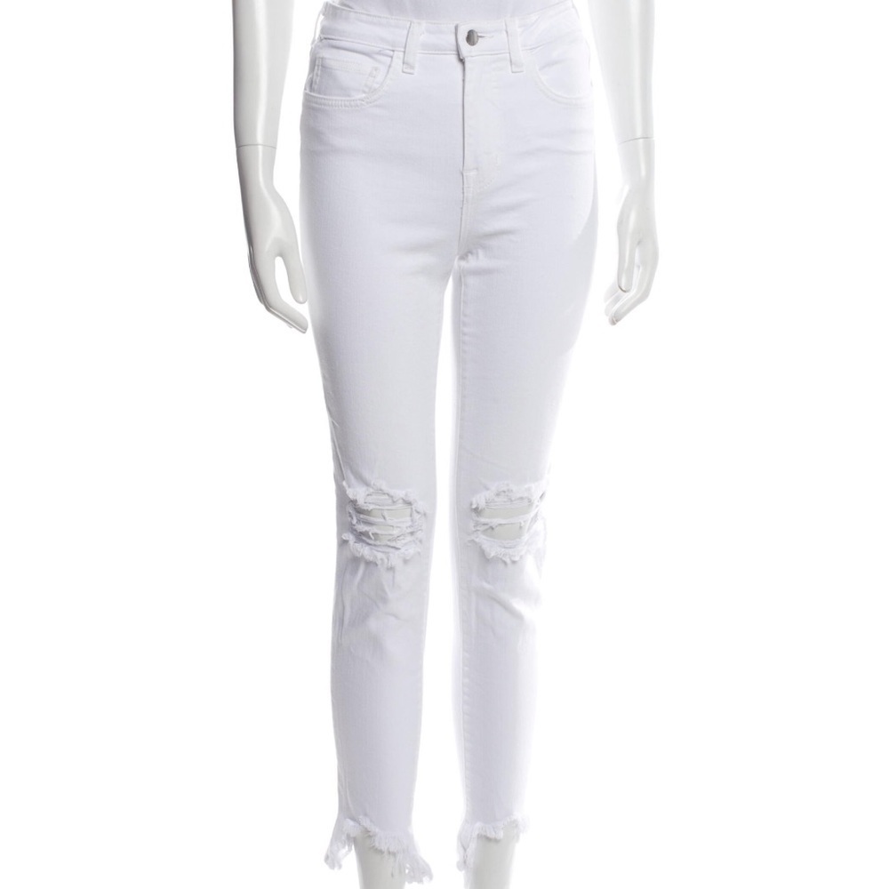 L’Agence White Distressed Skinny Denim Jeans Size 25